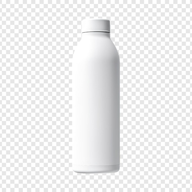 PSD une bouteille de lait blanc est représentée sur un fond transparent