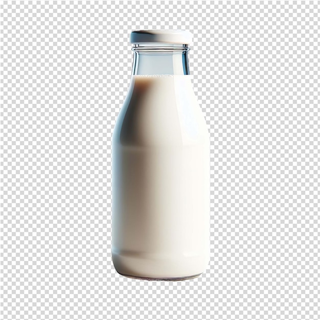 PSD une bouteille de lait avec une bouteelle de verre de lait