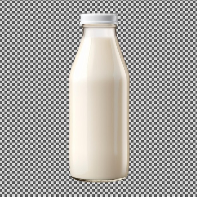 Une Bouteille De Lait Avec Un Couvercle Blanc Et Un Couverture Argenté