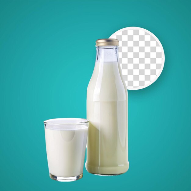 PSD bouteille de lait isolée sur un fond transparent