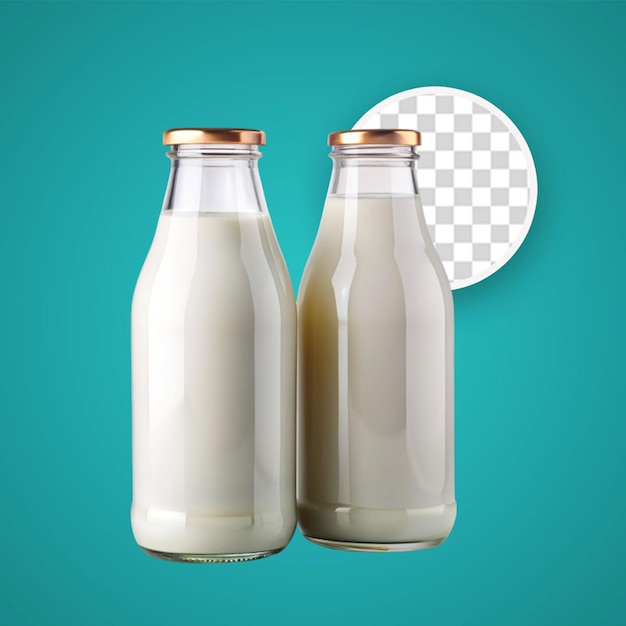 PSD bouteille de lait isolée sur un fond transparent