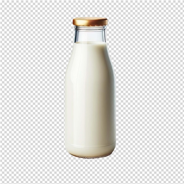 PSD une bouteille de lait en verre avec un bouchon en or