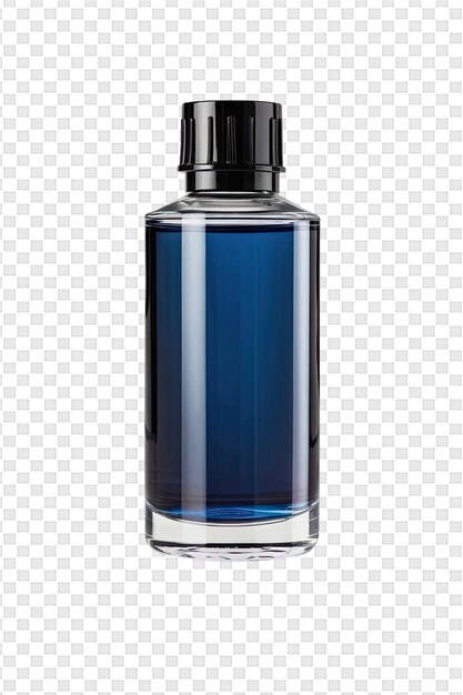 PSD une bouteille de liquide bleu avec un bouchon noir