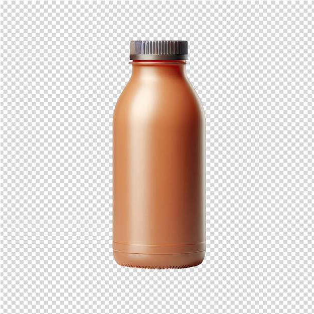 PSD une bouteille de liquide brun avec un bouchon argenté