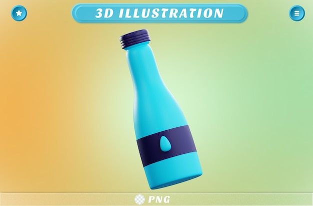 Bouteille De Minéraux 3d à L'épicerie