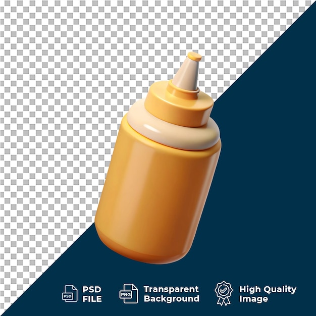 Bouteille de moutarde 3D sur un fond transparent