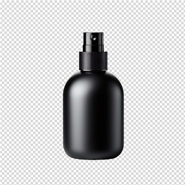 PSD une bouteille noire de liquide noir est sur un fond transparent