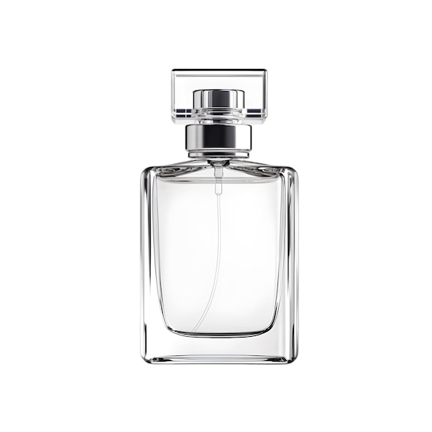 Bouteille de parfum élégante avec bouchon d'argent Design d'emballage de parfum de luxe