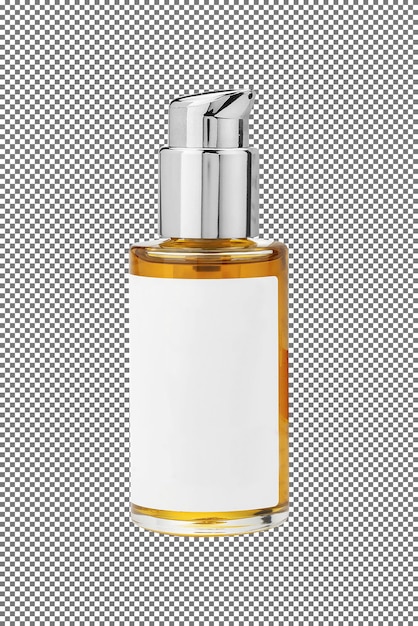 Bouteille de parfum jaune isolée