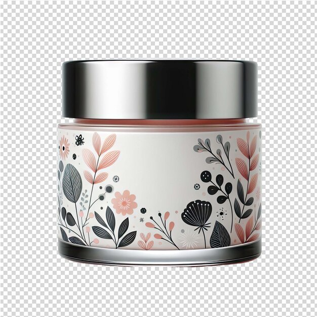 PSD une bouteille de parfum avec un motif floral sur le devant