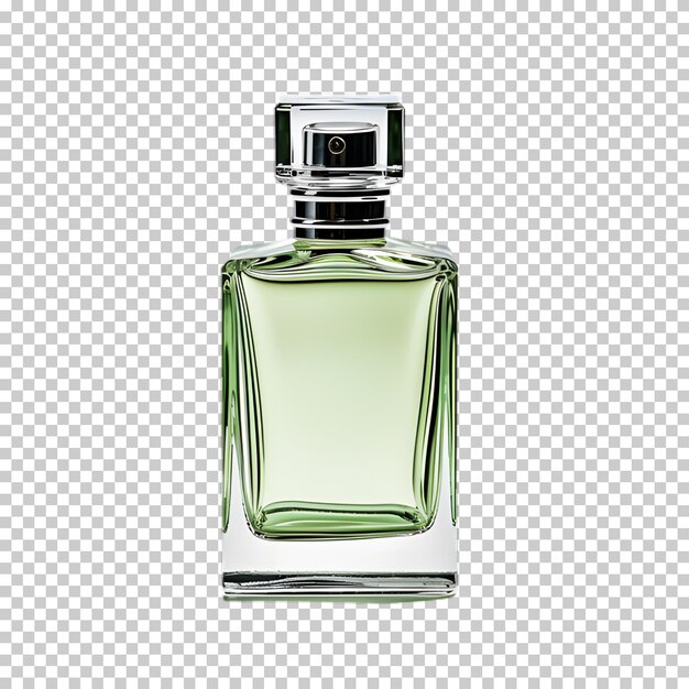 PSD bouteille de parfum vert de luxe isolée sur un fond transparent