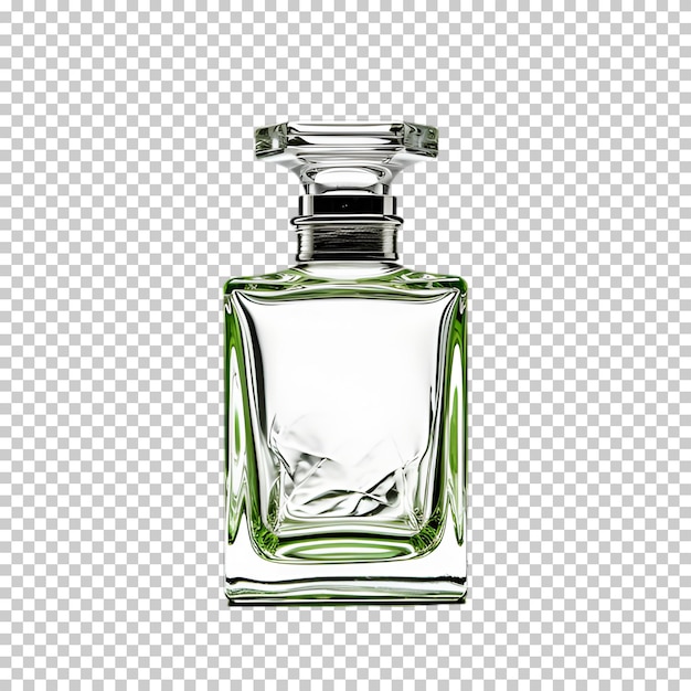 PSD bouteille de parfum verte isolée sur un fond transparent