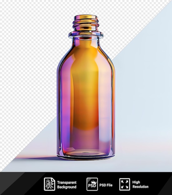PSD bouteille de peroxyde d'hydrogène transparente sur fond transparent avec ombre noire png psd