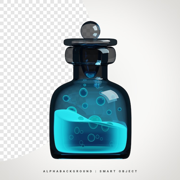 PSD bouteille potion, 3d, icône, illustration