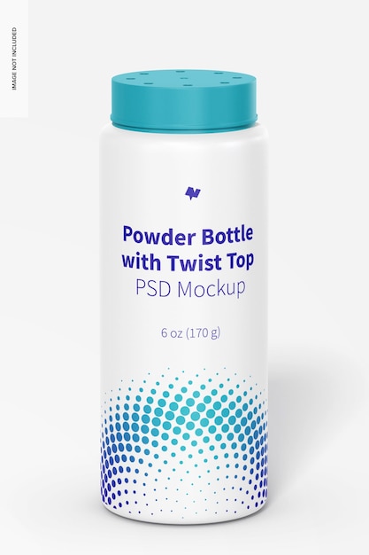 Bouteille de poudre de 6 oz avec maquette Twist Top