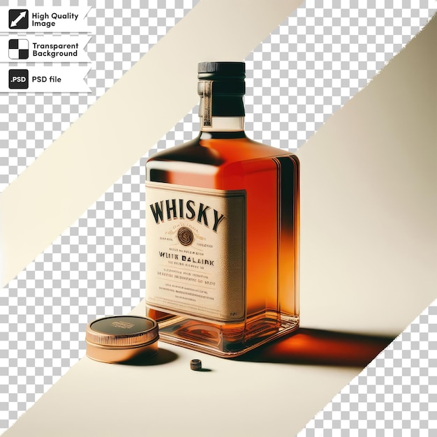 Bouteille Psd De Whisky Alcoolisé Sur Fond Transparent