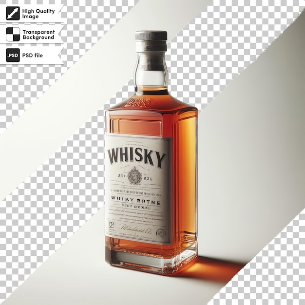 Bouteille Psd De Whisky Alcoolisé Sur Fond Transparent