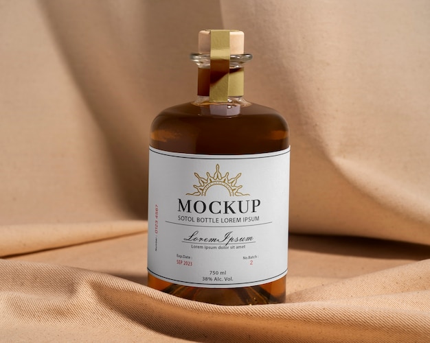 Bouteille de Sotol avec modèle d'étiquette
