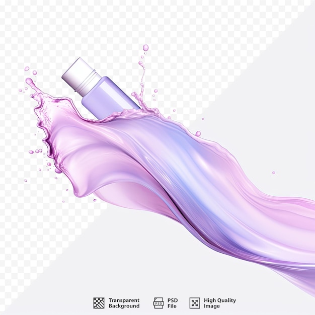 PSD une bouteille de spray violet et rose à partir d'un liquide violet et rose.