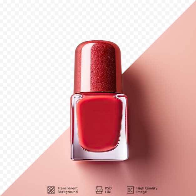 PSD une bouteille de vernis à ongles rouge avec une bouteille d'ail rouge.