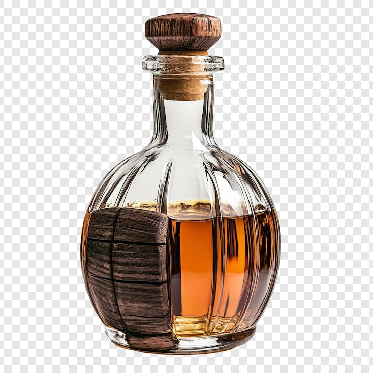 PSD bouteille de verre avec de l'alcool