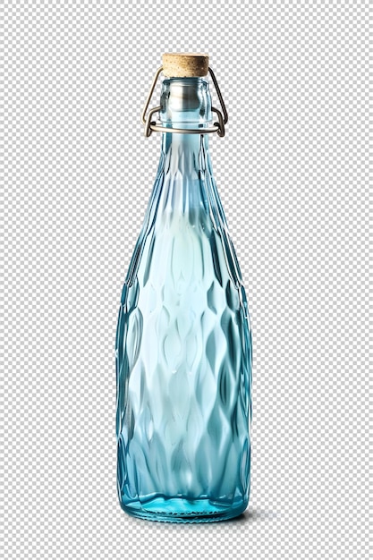 PSD bouteille en verre bleu transparent png