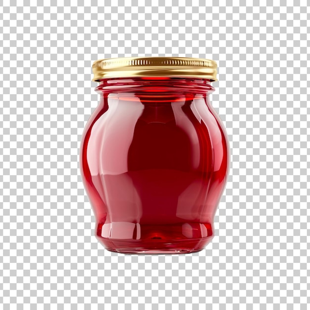 PSD bouteille de verre de conserves de fruits ou de confiture isolée sur un fond transparent