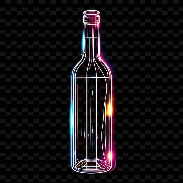 PSD une bouteille de vin avec un effet de lumière coloré sur le fond