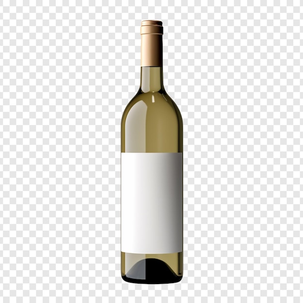 Bouteille de vin isolée sur un fond transparent