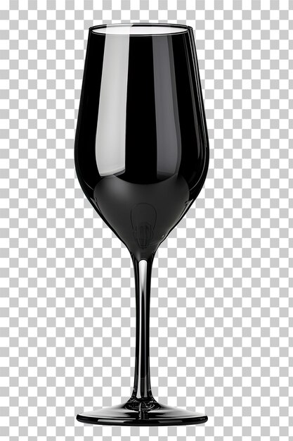 PSD bouteille de vin avec un verre noir sur un fond transparent