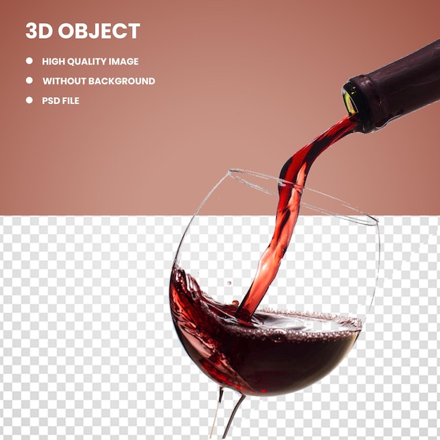 bouteille de vin versant sur un verre de vin