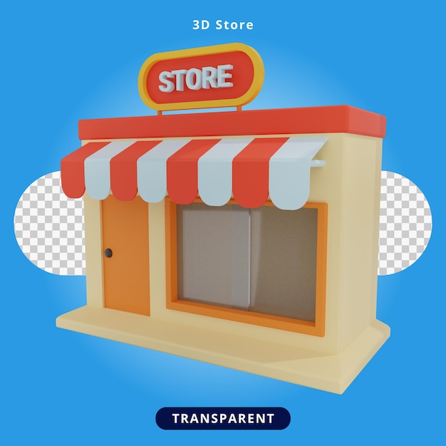 Boutique en ligne de rendu 3D Illustration