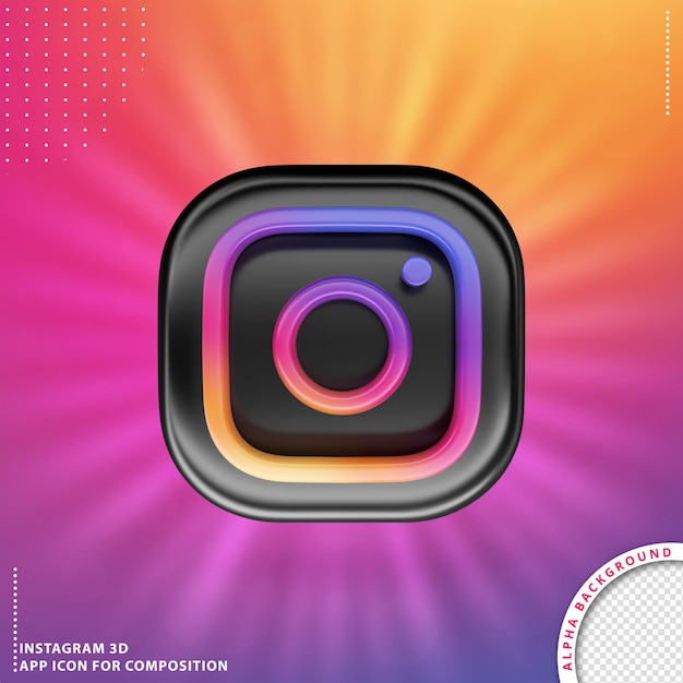 Bouton D'application 3d Instagram