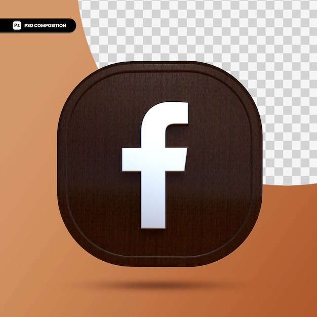 Bouton d'application Facebook 3d