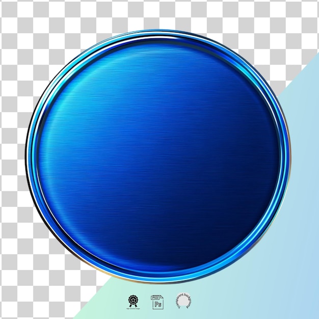 Bouton bleu circulaire sur un fond png blanc transparent