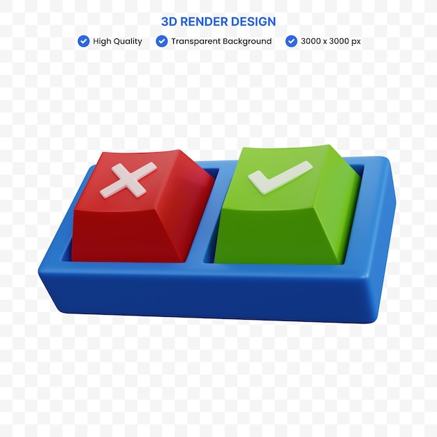 Bouton De Choix De Rendu 3d Isolé