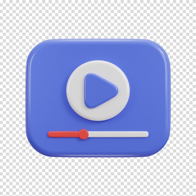 Bouton de lecture de vidéo 3D sur l'icône de streaming vidéo des médias sociaux