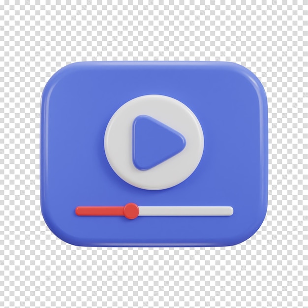 Bouton De Lecture De Vidéo 3d Sur L'icône De Streaming Vidéo Des Médias Sociaux