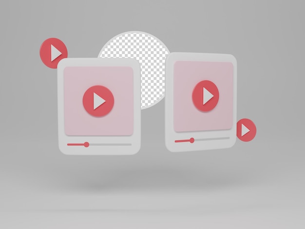 bouton de lecture youtube 3d