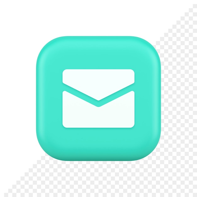 PSD bouton de message de chat de la boîte de réception de la newsletter communication à distance icône 3d de notification numérique