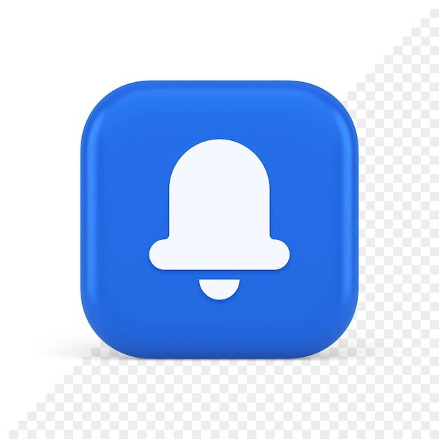 Bouton de notification de son de sonnerie de cloche de main notification d'appel de message entrant icône réaliste 3D