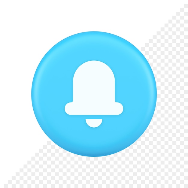 Bouton de notification de son de sonnerie de cloche de main notification d'appel de message entrant icône réaliste 3D
