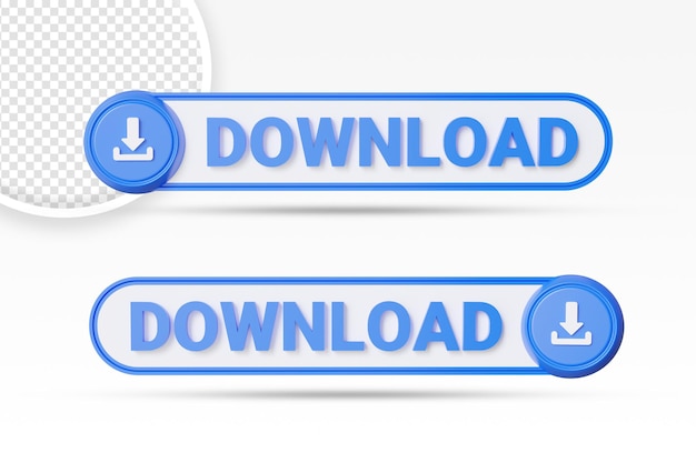 Bouton De Téléchargement 3d Isolé
