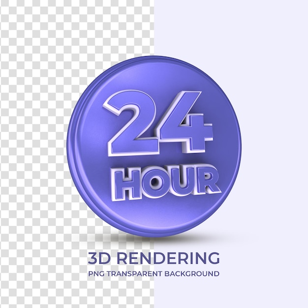 Bouton Très Peri 24 Heures Rendu 3d Fond Transparent Isolé