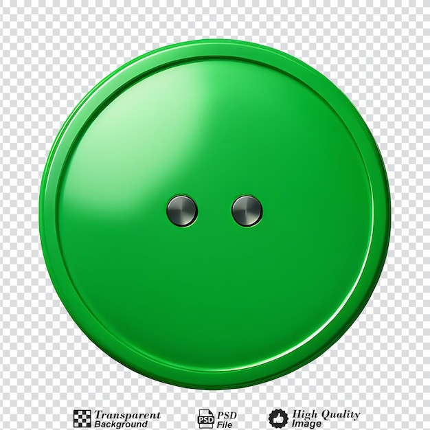 PSD bouton vert isolé sur fond transparent