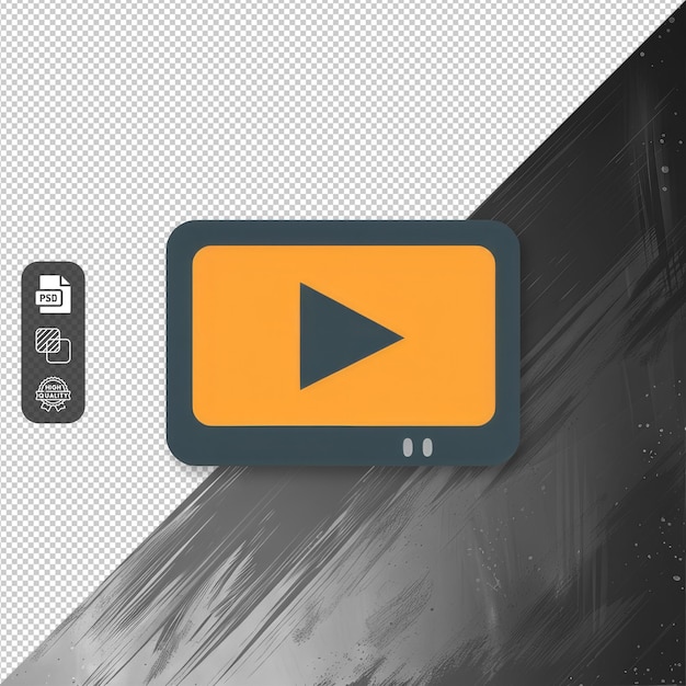 Le bouton YouTube de l'écran orange de l'élément 3D