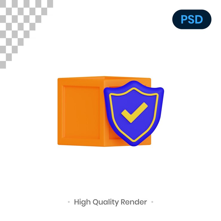 PSD box 3d render illustration premium psd