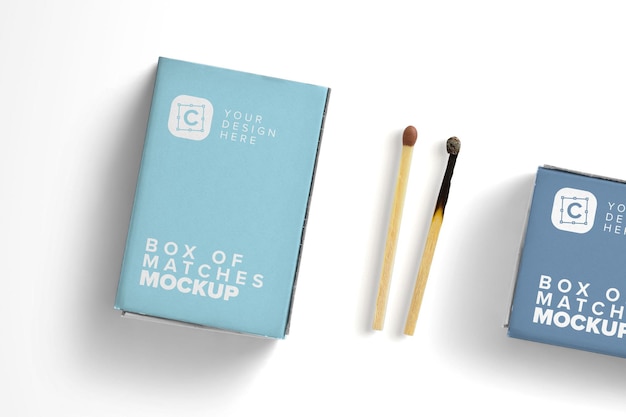 PSD box matches com matches mockup