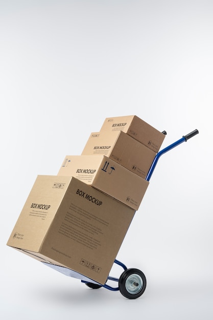 Box-Mockup mit Wagen
