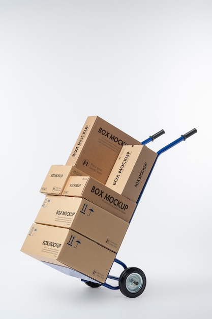 Box-Mockup mit Wagen
